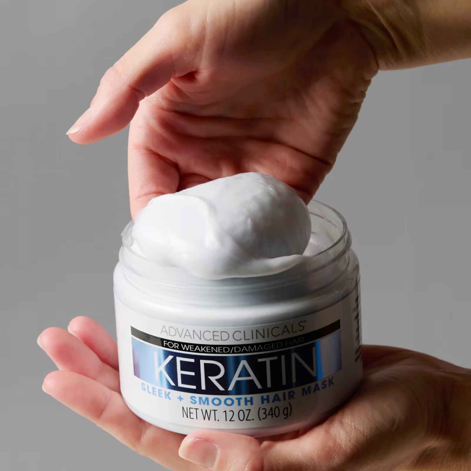 Advanced Clinicals, Keratin, Sleek + Smooth Hair Mask, 12 oz (340 g)
