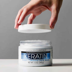Advanced Clinicals, Keratin, Sleek + Smooth Hair Mask, 12 oz (340 g)