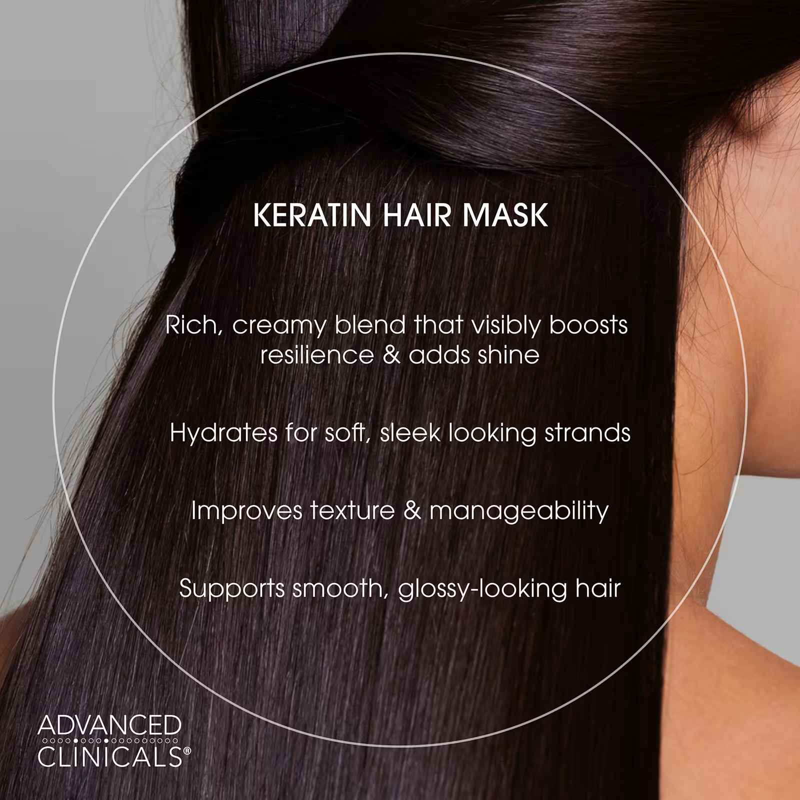 Advanced Clinicals, Keratin, Sleek + Smooth Hair Mask, 12 oz (340 g)