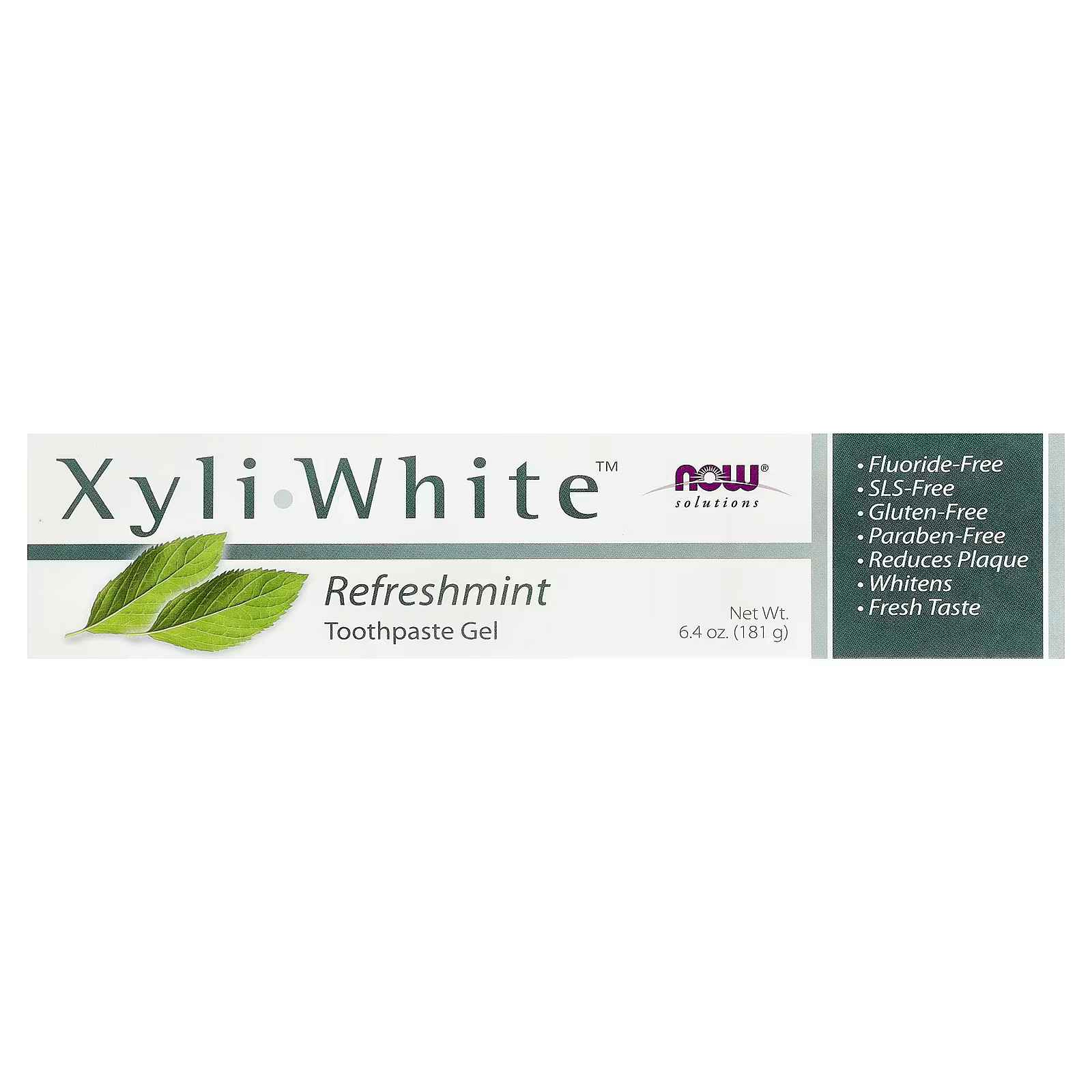 NOW Foods, Solutions, XyliWhiteβ’, Toothpaste Gel, Refreshmint, 6.4 oz (181 g)