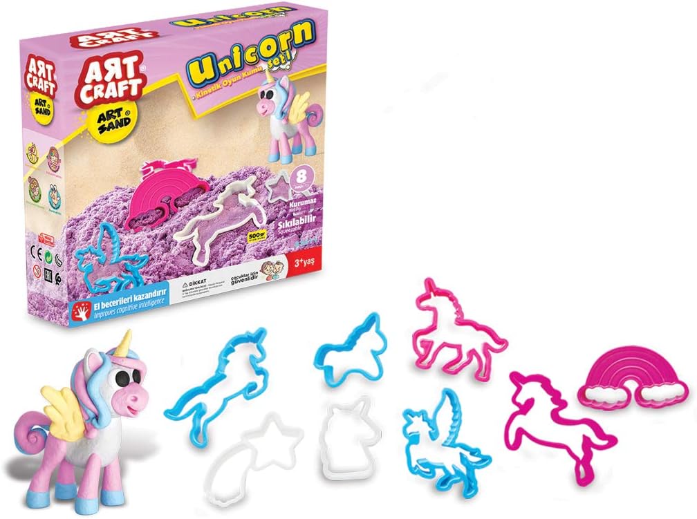 مجموعة رمل اللعب والتشكيل على شكل وحيد القرن من ديدي تويز، 500 غرام