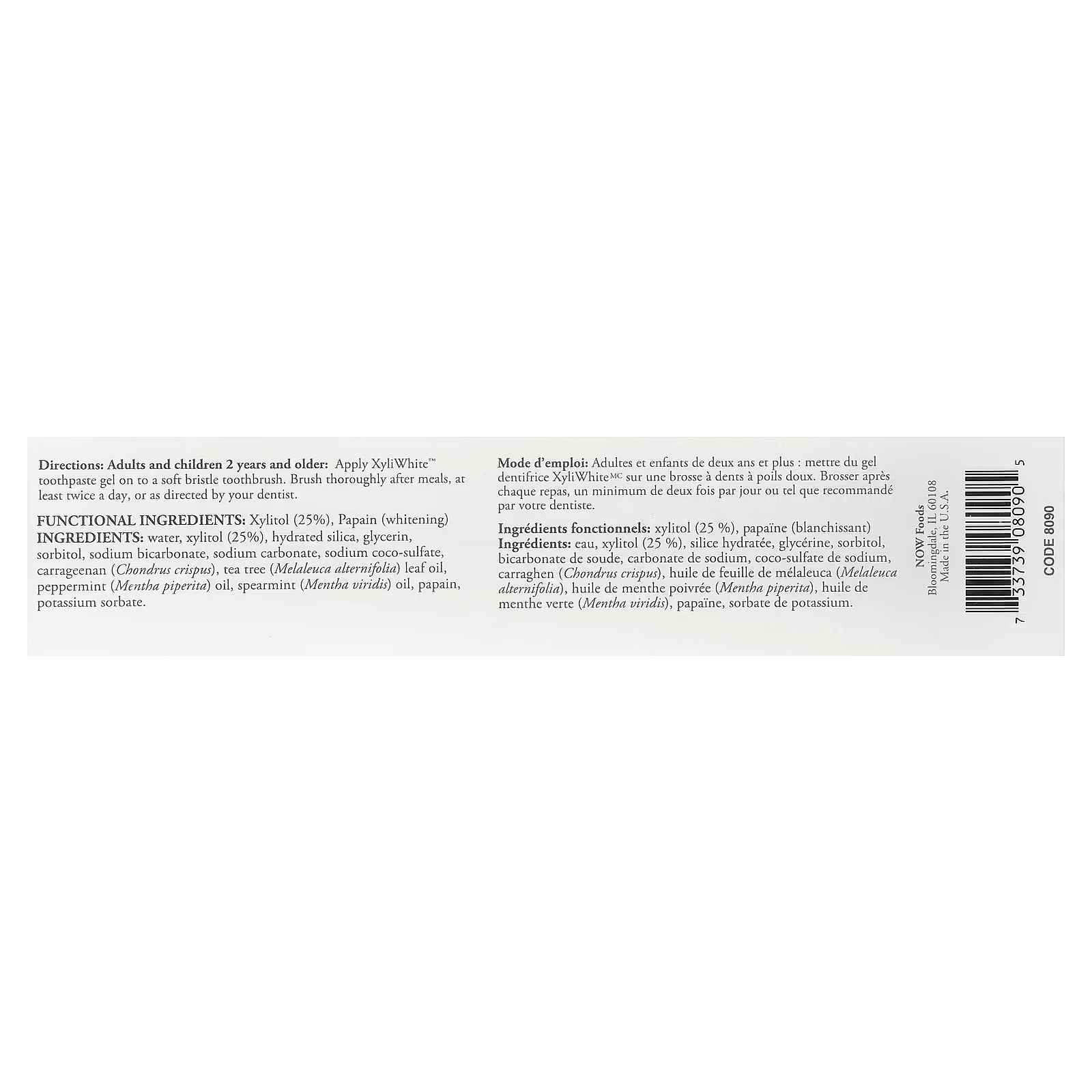 NOW Foods, Solutions, XyliWhite™, Toothpaste Gel, Refreshmint, 6.4 oz (181 g)
