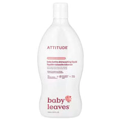 ATTITUDE, Baby Leaves®, Baby Bottle Dishwashing Liquid, Unscented, 23.7 fl oz (700 ml)