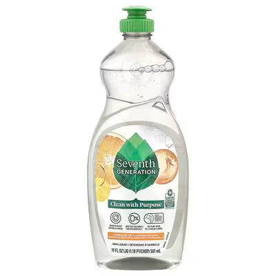 Seventh Generation, Dish Liquid, Clementine Zest & Lemongrass , 19 fl oz (561 ml)