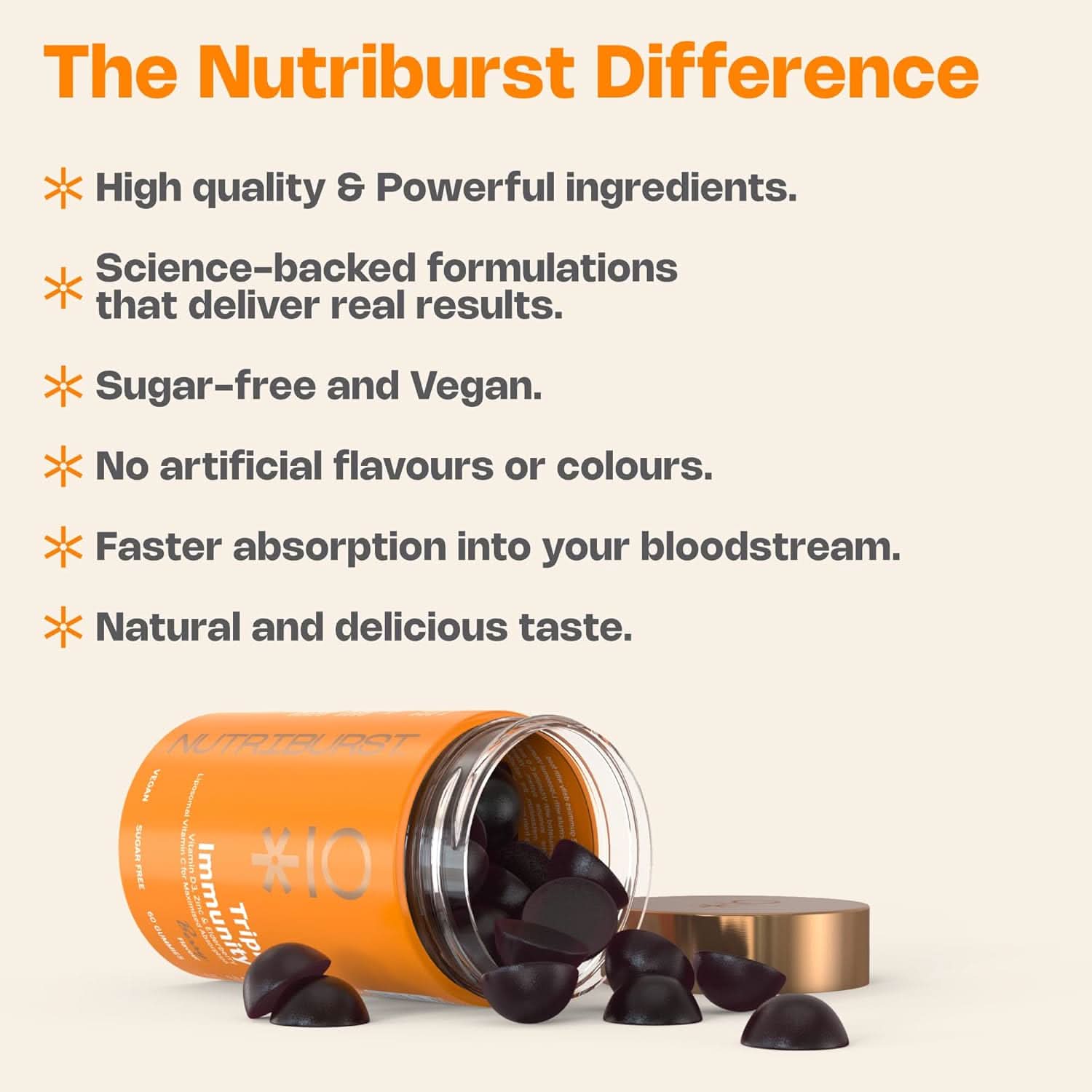 Nutriburst Triple Immunity - 60 Gummies