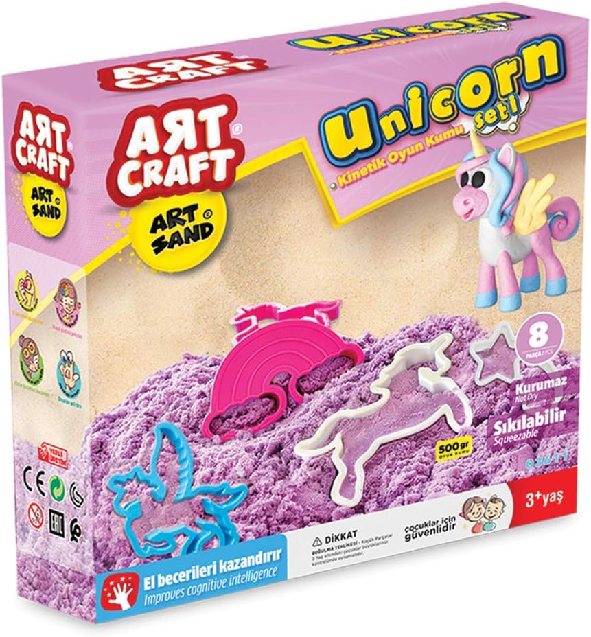 مجموعة رمل اللعب والتشكيل على شكل وحيد القرن من ديدي تويز، 500 غرام