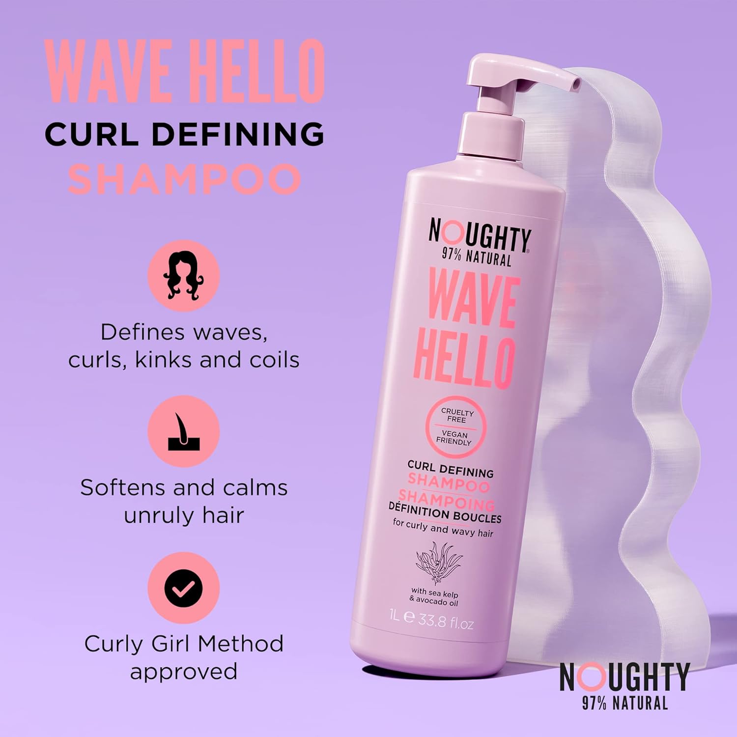 Noughty Wave Hello Shampoo 1000ml