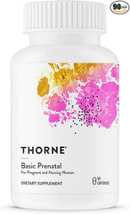 THORNE Basic Prenatal - Well-Researched Folate Multi for Pregnant and Nursing Women includes 18 Vitamins and Minerals, plus Choline - 90 Capsules - 30 servings