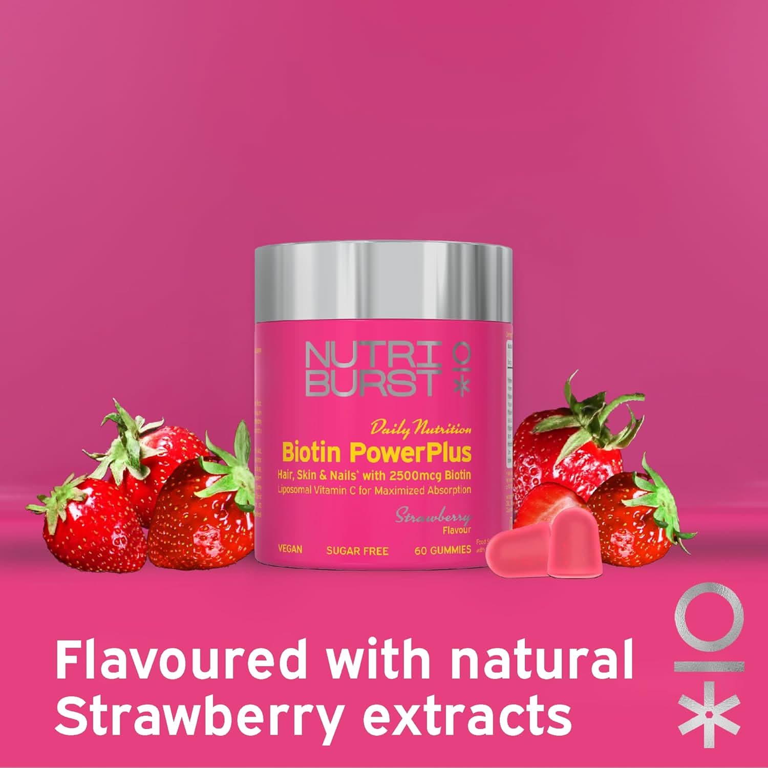 Nutriburst Biotin PowerPlus - 60 Gummies