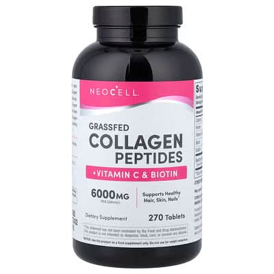 NeoCell, Grassfed Collagen Peptides + Vitamin C & Biotin, 270 Tablets