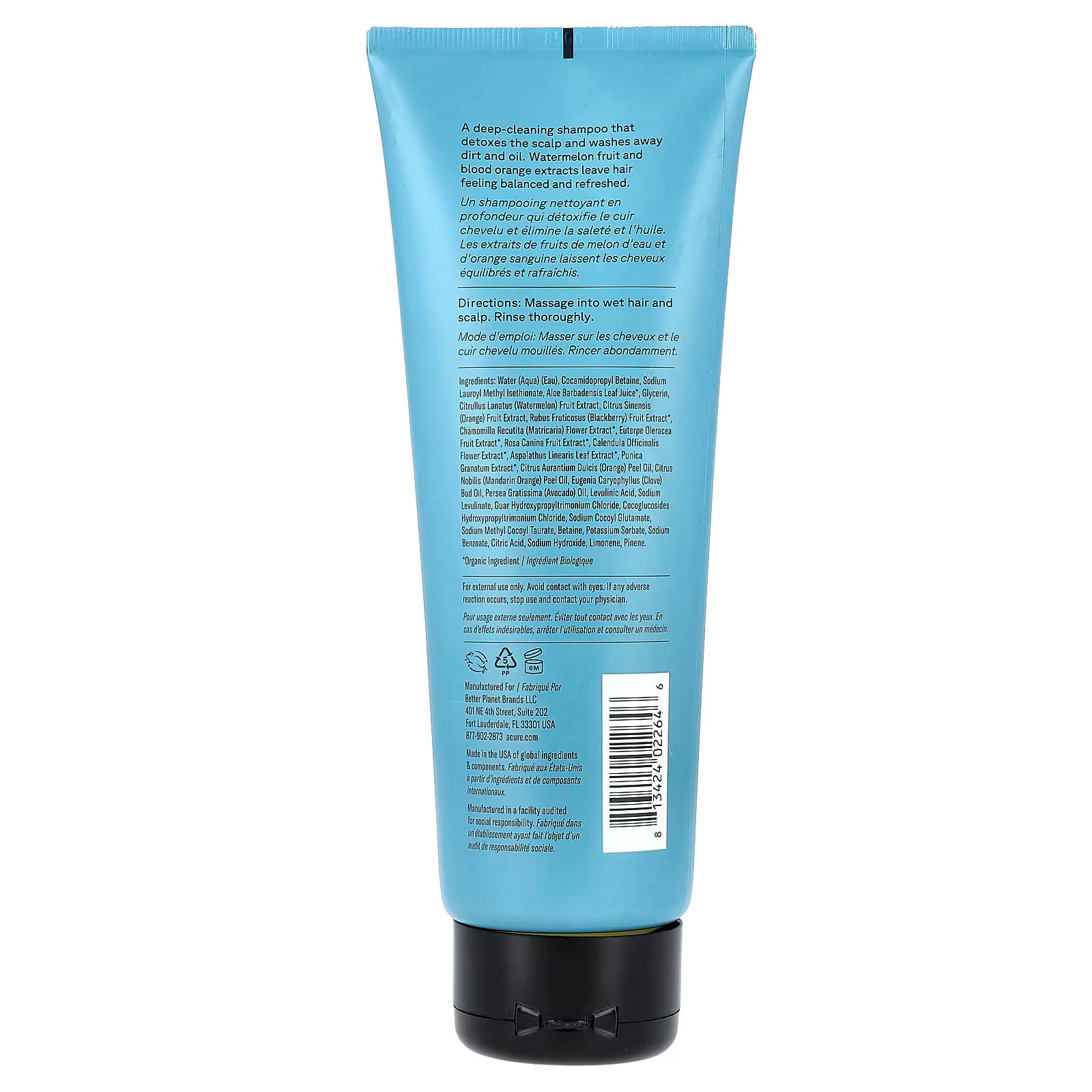 ACURE, Daily Workout Shampoo, Watermelon Fruit and Blood Orange Extracts, 8 fl oz (236 ml)