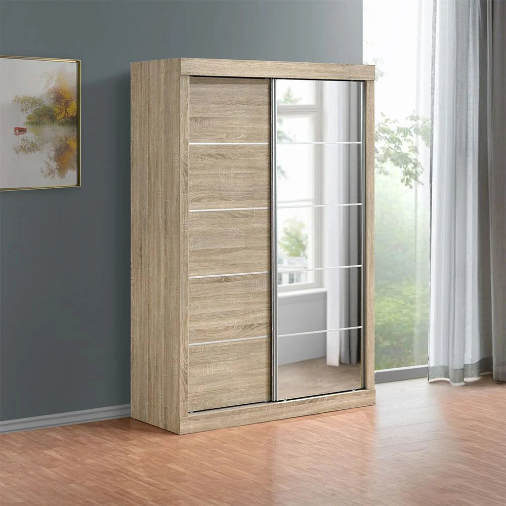 Supreme 2Door Compact Sliding Door Wardrobe W/Mirrors