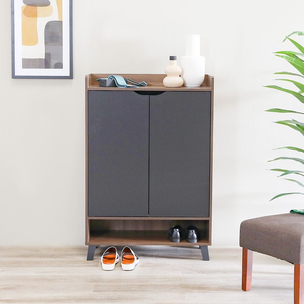 Janos 15-Pair Shoe Cabinet - Columbia/Black