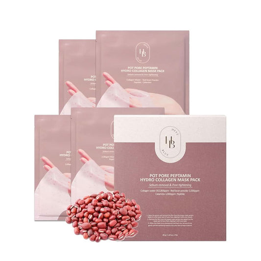 مجموعة أقنعة HEVEBLUE Pot Pore Peptamin Hydro Collagen (4 أقنعة)