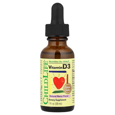 ChildLife Essentials, Vitamin D3, Natural Berry, 12.5 mcg (500 IU), 1 fl oz (30 ml)