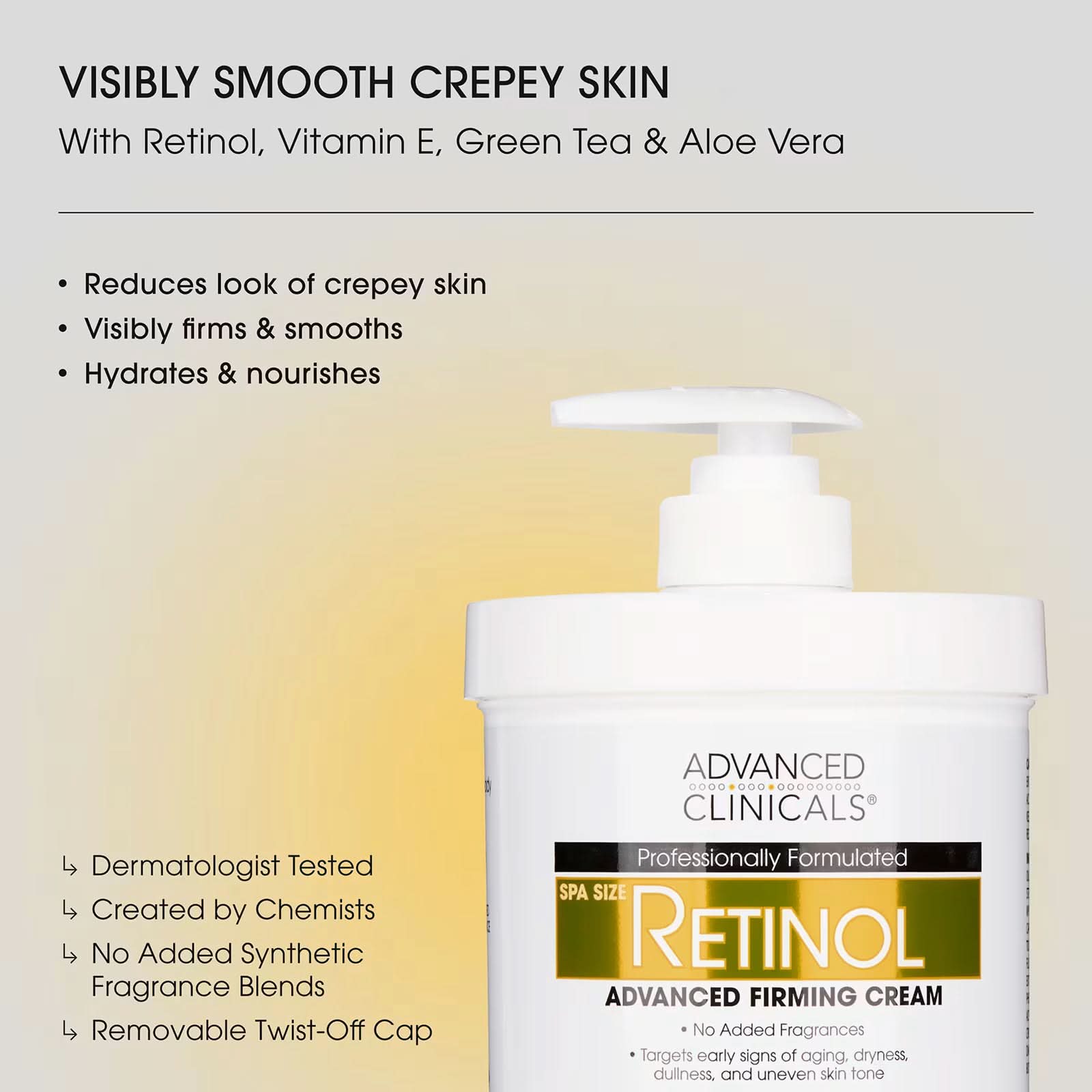 Advanced Clinicals, Retinol, Advanced Firming Cream, 16 oz (454 g)
