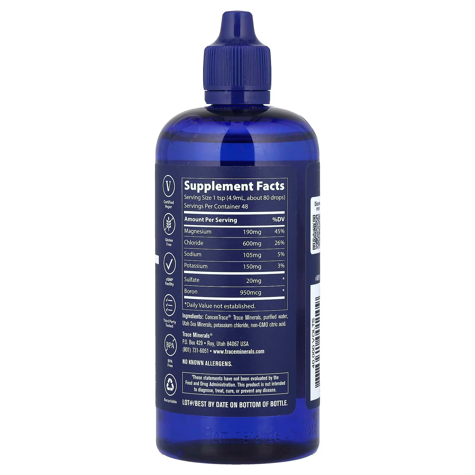 Trace, 40,000 Volts, Electrolyte Concentrate, 8 fl oz (237 ml)