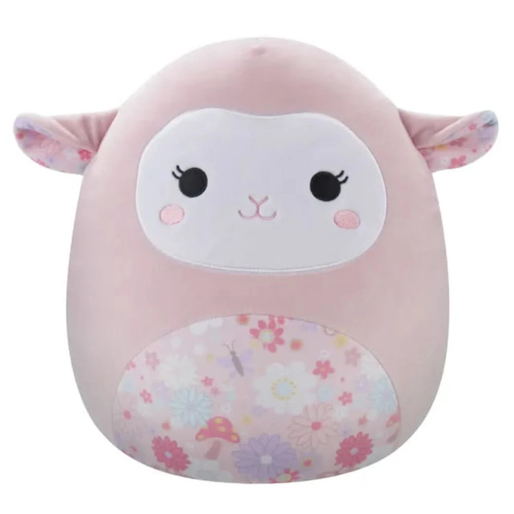 SQUISH Mallows Lala Lamb With Floral Ears And Belly Plush Toy Pink 12 Inch