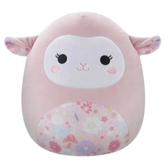 SQUISH Mallows Lala Lamb With Floral Ears And Belly Plush Toy Pink 12 Inch