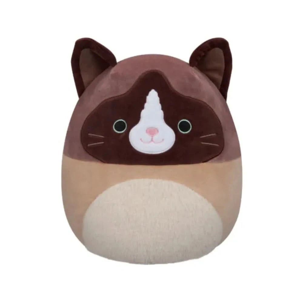 SQUISH Mallows Woodward And Tan Snowshoe Cat Plush Toy Brown 12 Inch