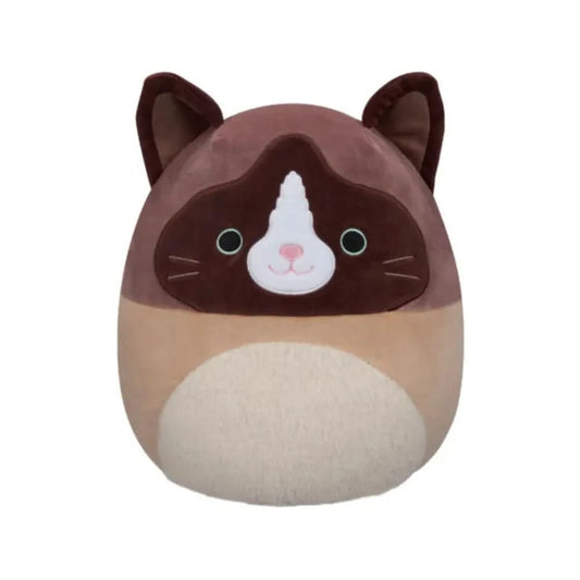 SQUISH Mallows Woodward And Tan Snowshoe Cat Plush Toy Brown 12 Inch