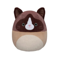 SQUISH Mallows Woodward And Tan Snowshoe Cat Plush Toy Brown 12 Inch