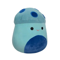 SQUISH Mallows Ankur Teal Mushroom With Blue Fuzzy Spots And Belly Plush Toy 12 Inch