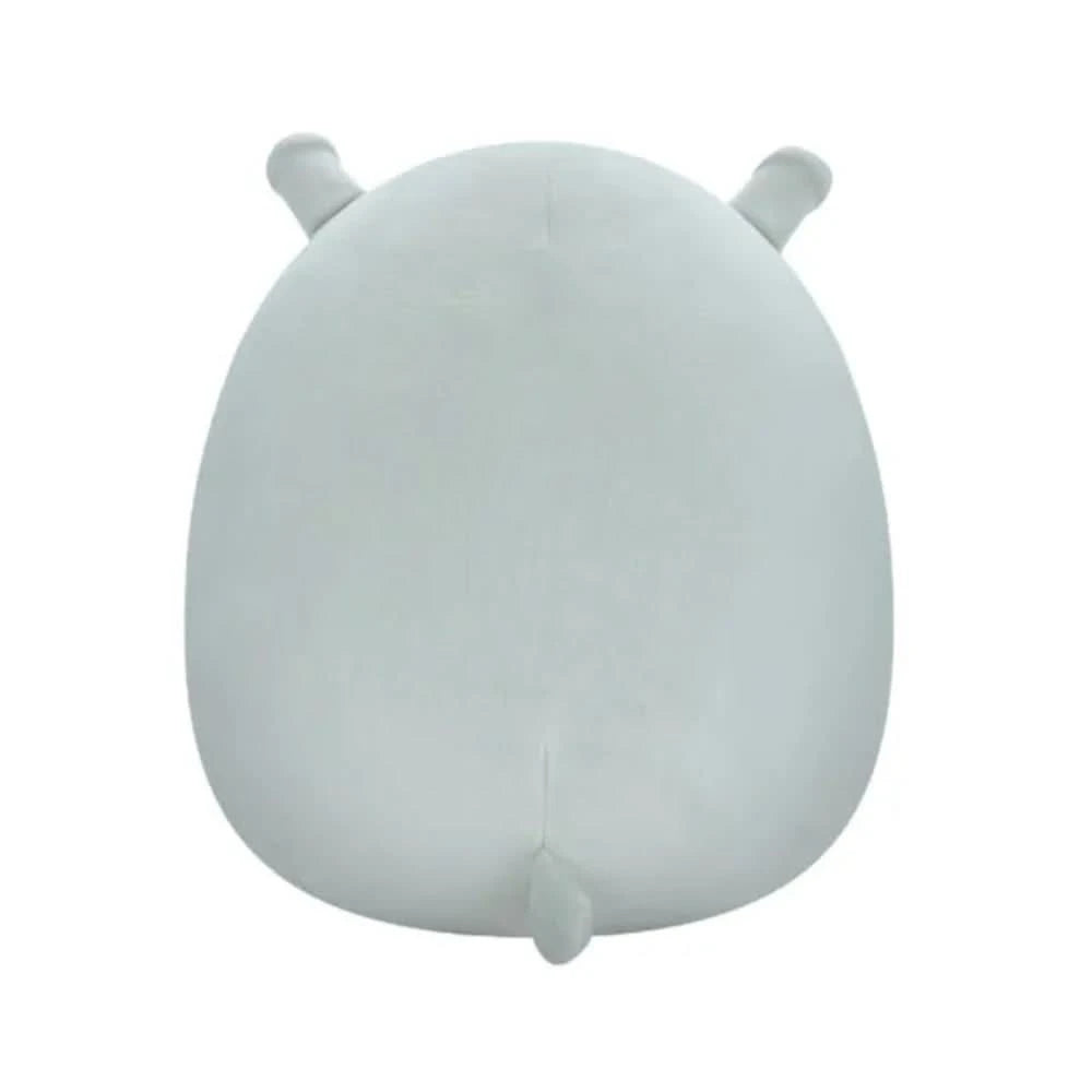SQUISH Mallows Harrison Hippo W/Pink Fuzzy Belly Plush Toy Grey 12 Inch