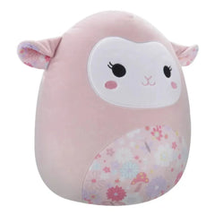 SQUISH Mallows Lala Lamb With Floral Ears And Belly Plush Toy Pink 12 Inch