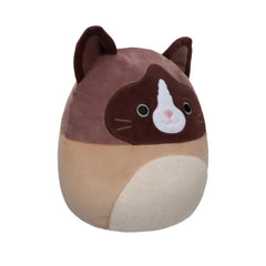 SQUISH Mallows Woodward And Tan Snowshoe Cat Plush Toy Brown 12 Inch