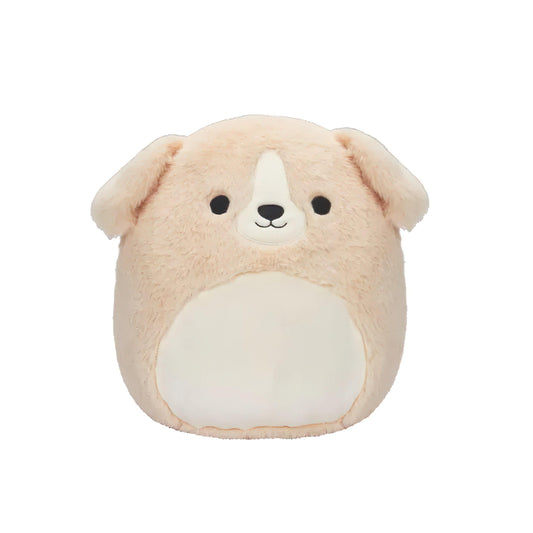 SQUISH Mallows Fuzzamallows Stevon Dog Plush Toy Tan 12 Inch