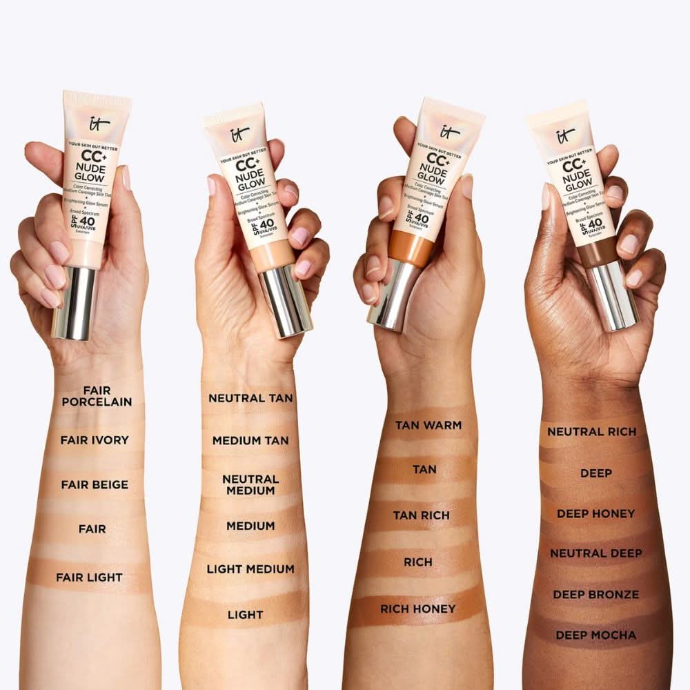 IT Cosmetics CC+ and Nude Glow Lightweight Foundation and Glow Serum with SPF40 32ml (Various Shades)