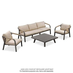 Angelo 3-Seater Aluminum & Rope Sofa (210 x 75 x 70 cm)