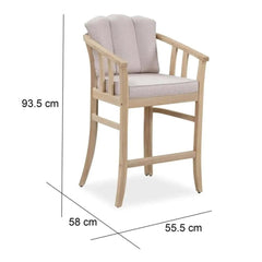 New In & Ace Exclusive Ashmore Classic Acacia Wood & Wicker Bar Chair (55.5 x 58 x 93.5 cm, 2 Pc.)