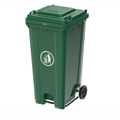 Cosmoplast Industrial Waste Bin with Pedal & Wheels 240L