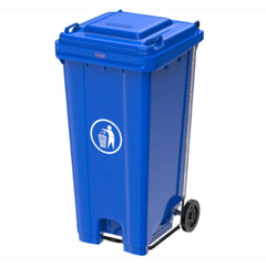 Cosmoplast Industrial Waste Bin with Pedal & Wheels 240L