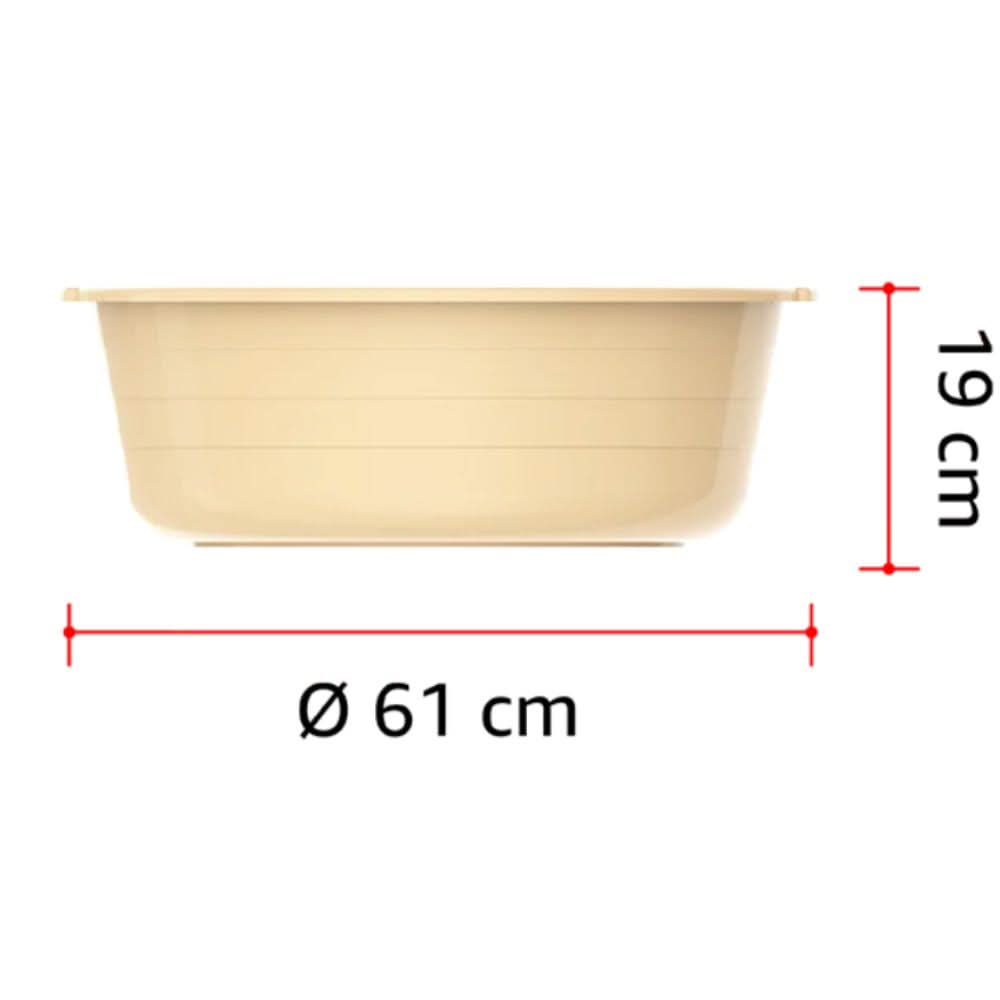 Cosmoplast 24" Round Plastic Basin Tub 34L
