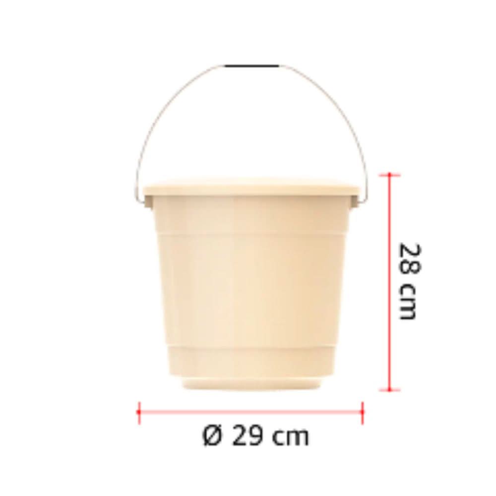Cosmoplast EX 15L Round Plastic Bucket with Steel Handle