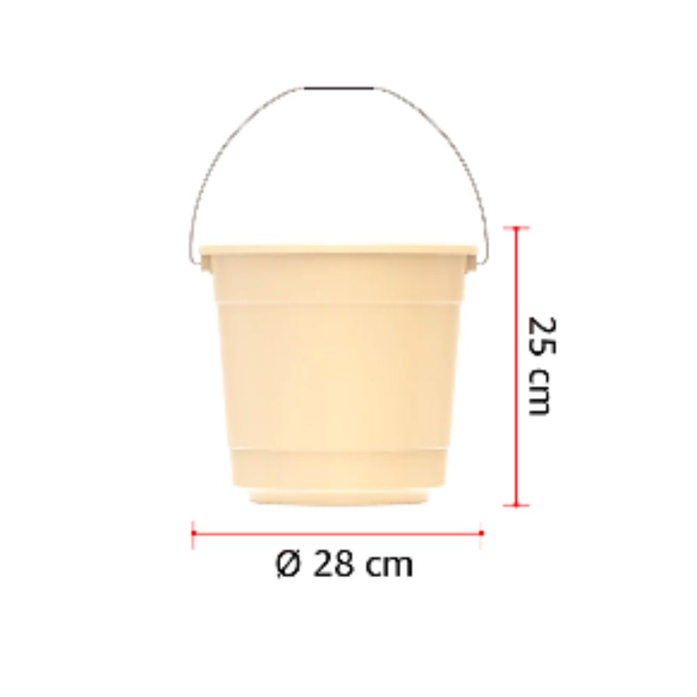 Cosmoplast EX 10L Round Plastic Bucket with Steel Handle