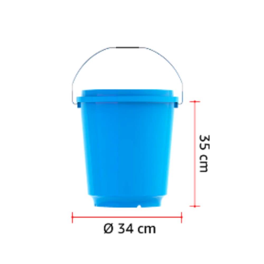 Cosmoplast EX 20L Round Plastic Bucket with Steel Handle