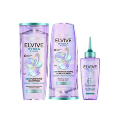 L'OrΓ©al Paris Elvive Hydra Pure Scalp Serum, Shampoo and Conditioner Set for Oily Roots and Dehydrated Lengths