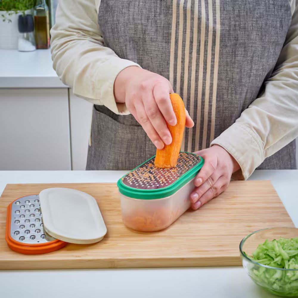 IKEA UPPFYLLD Grater with container, set of 4, mixed colours