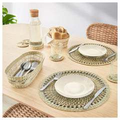 IKEA PENNFISK Place mat, natural/sedge handmade, 37 cm