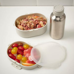 IKEA UTBJUDA Stackable lunch box for dry food, light grey-beige