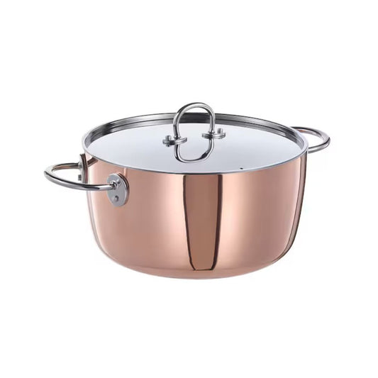 IKEA FINMAT Pot with lid, copper/stainless steel, 5 l