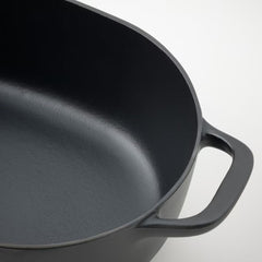IKEA VARDAGEN Casserole with lid, enamelled cast iron matt/black, 6.5 l