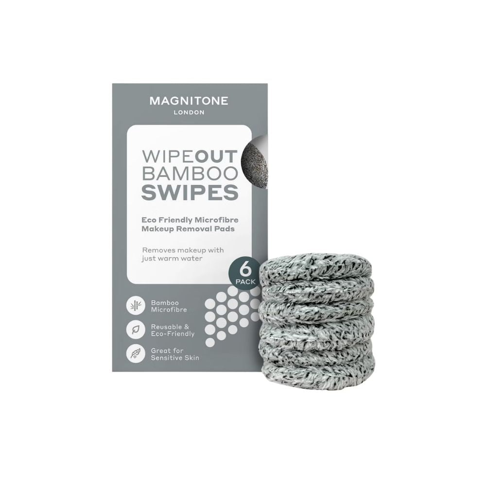 MAGNITONE Swipes 100% Microfibre Bamboo Makeup Remover Pads 6 Pack