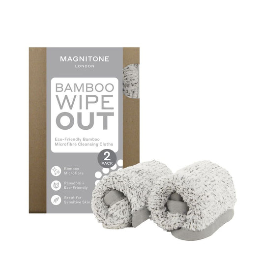 MAGNITONE WipeOut 100% Microfibre Bamboo Cleansing Cloths 2 Pack