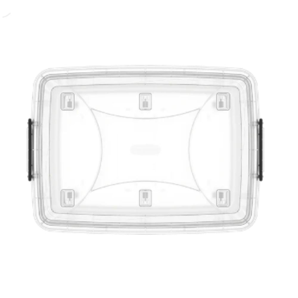 Cosmoplast Clear Plastic Storage Box with Wheels & Lockable Lid 82L