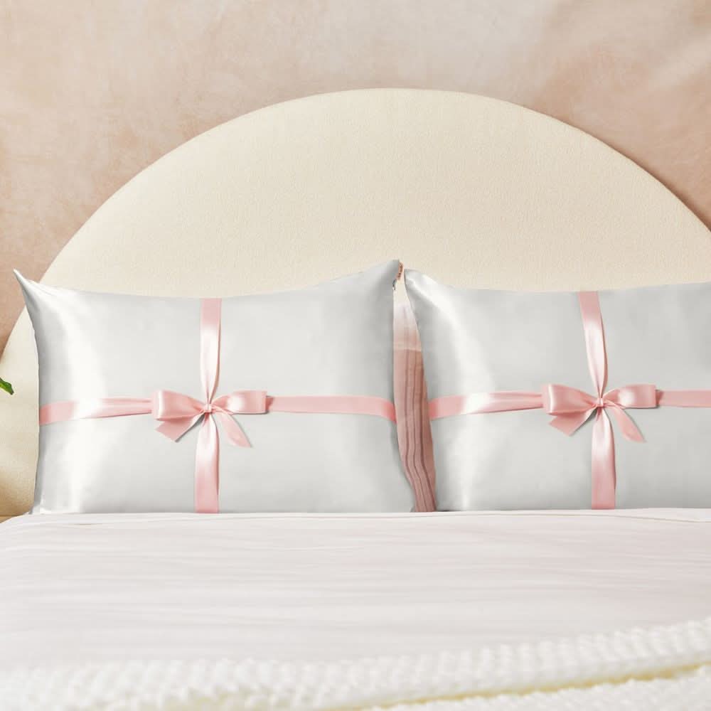 Kitsch Holiday Satin Pillowcase Duo - Ivory